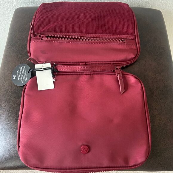 COPY - Samantha Brown To Go Top Handle COSMETIC / TECH Organizer BURGUNDY nwt - Picture 5 of 5